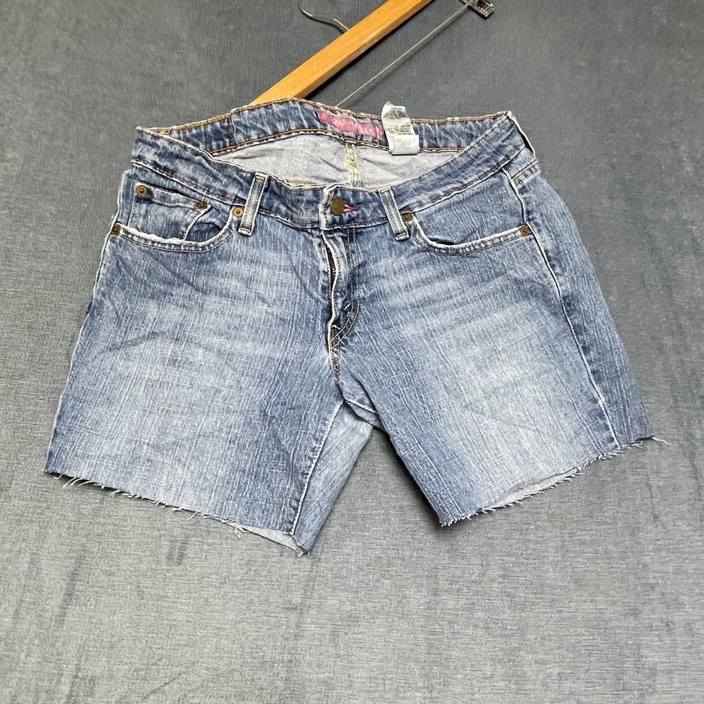 Levi's Denim Cutoff Shorts Womens 11 Blue Denim Medium Wash Pockets Frayed Hem
